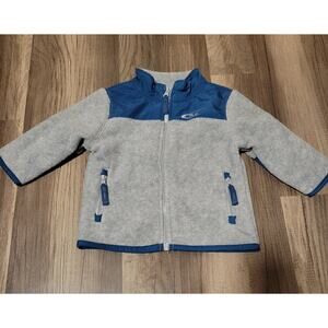 Children's Place Baby Boy Blue/Grey fleece zip jacket sweater Size 12 month